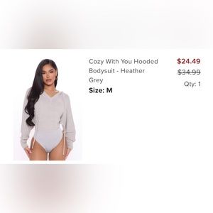 BNWT fashion nova hooded bodysuit